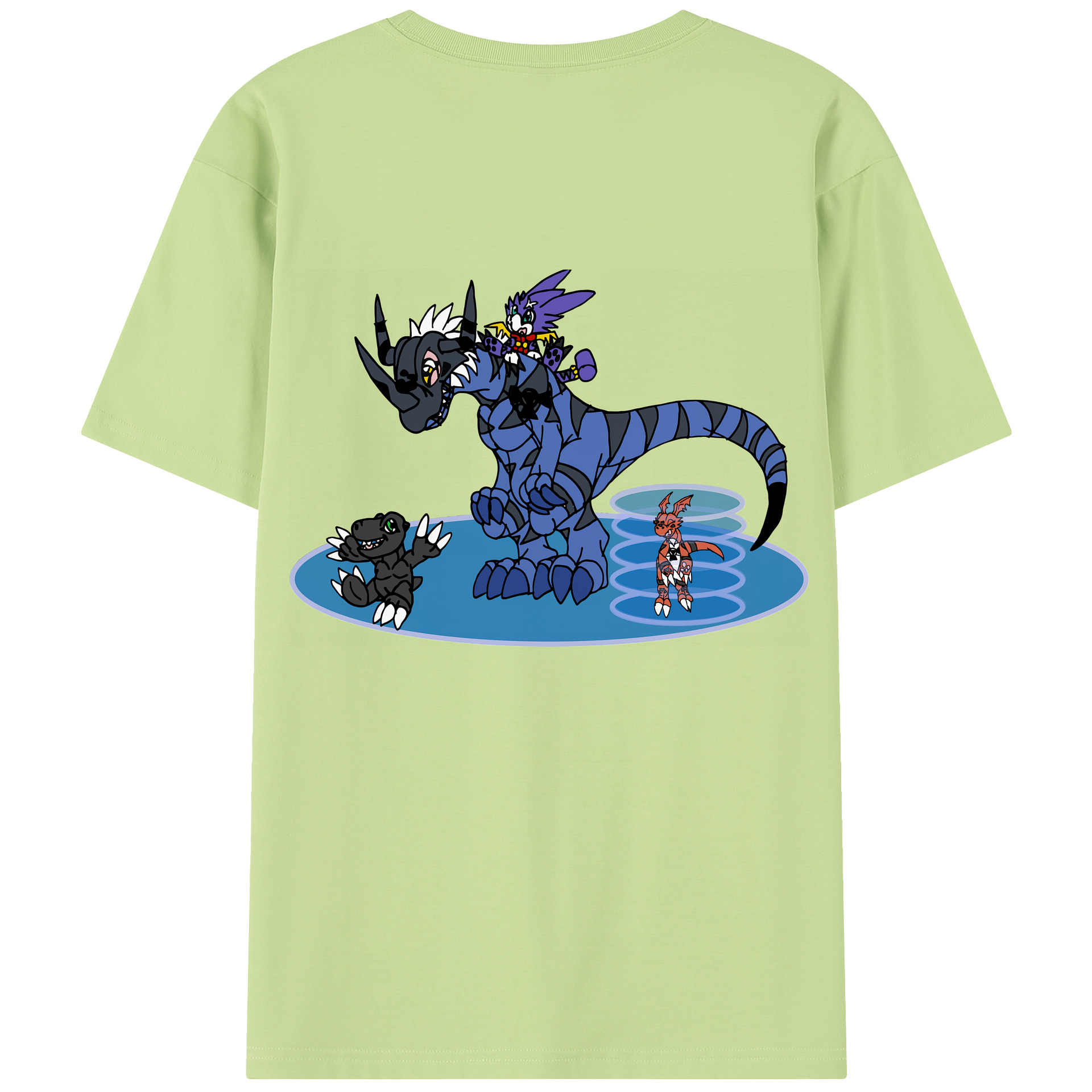 （画像用） Digimon デジタルモンスター/デジモン 綿100％半袖Tシャツ（背面プリント）